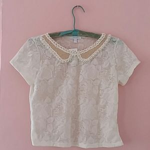 Delia's NWT sheer lace crop top